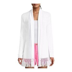 NWT Lilly Pulitzer $118  White Tatum Tassels Resort Cardigan M Medium
